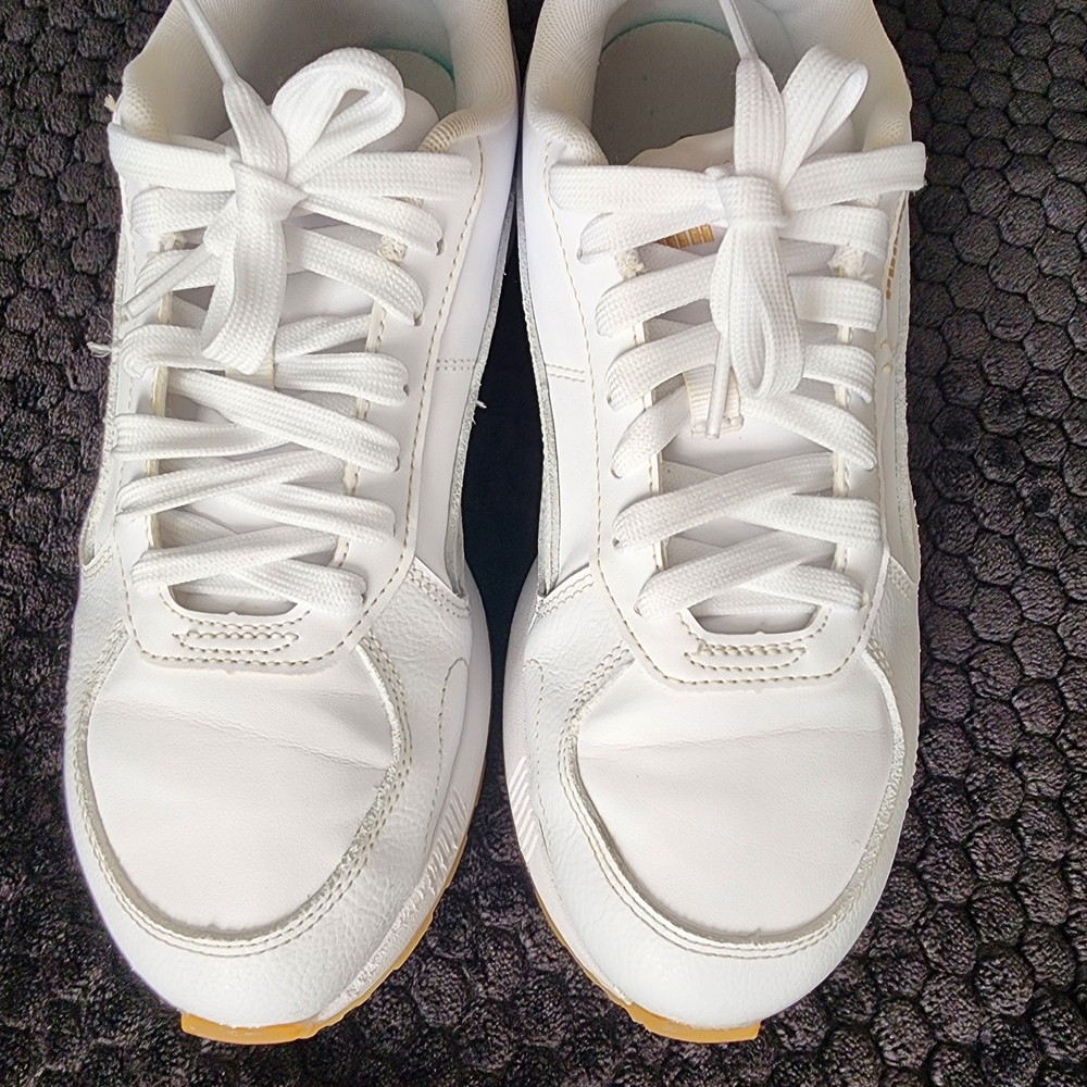 Puma White Sneakers with Textured Design